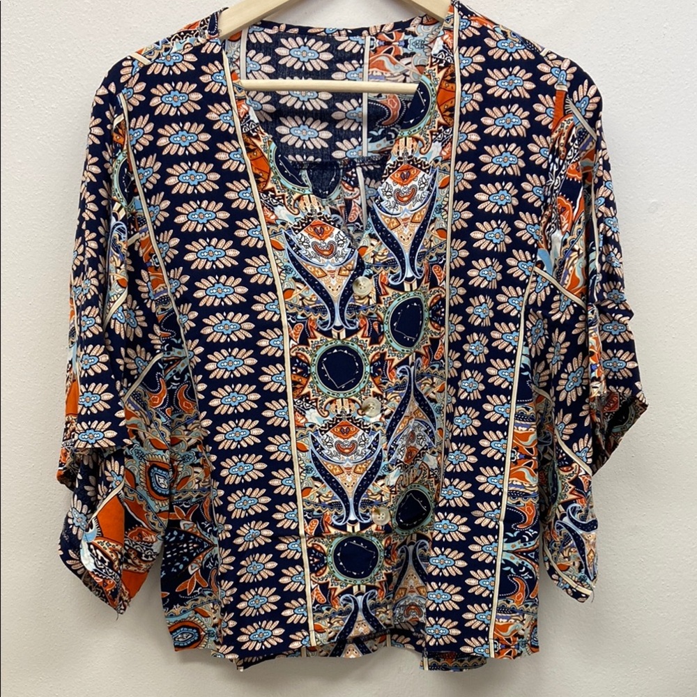 Boxy Boho Print Women's Top